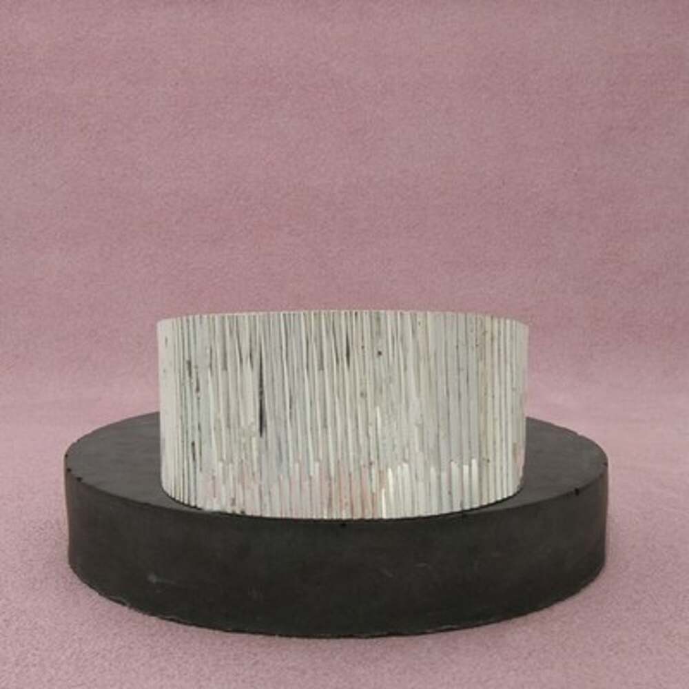 Taxco Mexico Sterling Silver Vintage Wide Ribbed Cuff Bracelet Size 6.5in